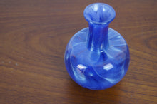 Load image into Gallery viewer, Astral blue hand blown vase with amazing colours and in fantastic condition