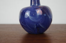 Load image into Gallery viewer, Astral blue hand blown vase with amazing colours and in fantastic condition