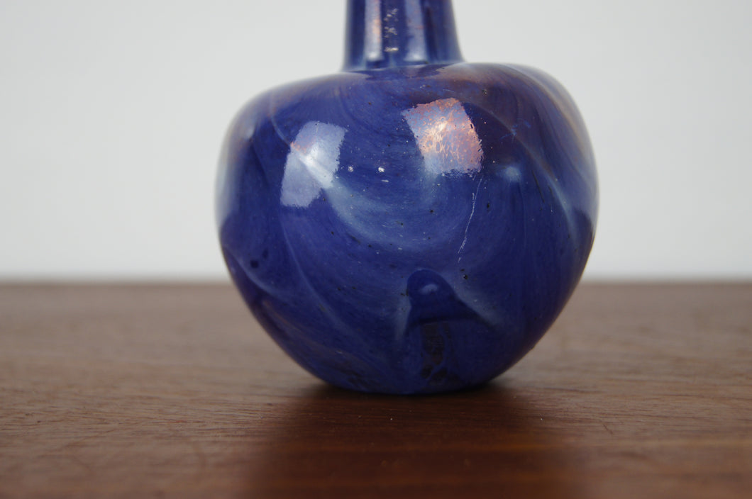 Astral blue hand blown vase with amazing colours and in fantastic condition