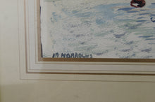 Load image into Gallery viewer, Watercolour of the most amazing boats and sky by Maureen Horrocks