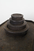 Load image into Gallery viewer, Edwardian cast iron scales with weights and copper bowl