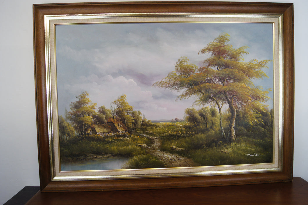 An original oil on board landscape painting signed by Minteer beautifu ...